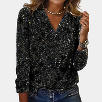 Isabella | Glamorous And Stylish Sequin V-Neck Top