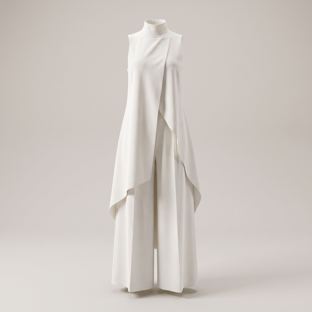 Elara | Wide Leg Jumpsuit – Elegant Asymmetric Design for Women