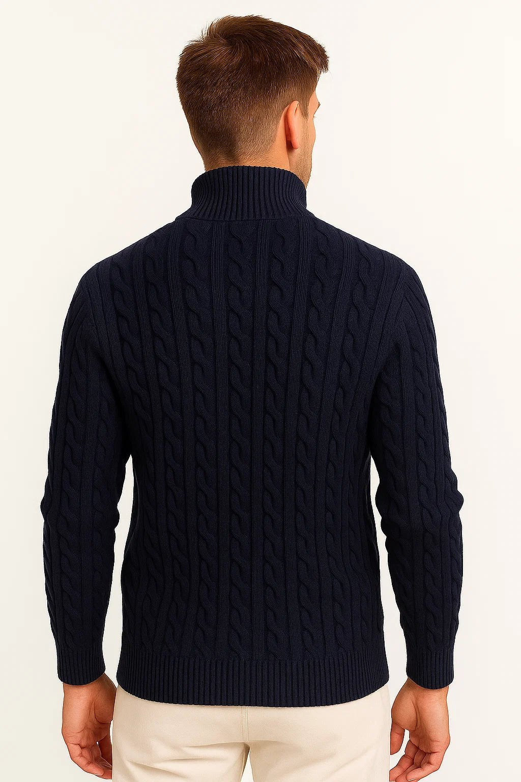 Steef | Cable Knit Sweater with Quarter-Zip