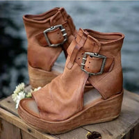 Chloe | Chic And Versatile Open-Toe Wedge Ankle Boots