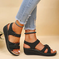 Elena | Modern Layered-strap Platform Orthopedic Sandal