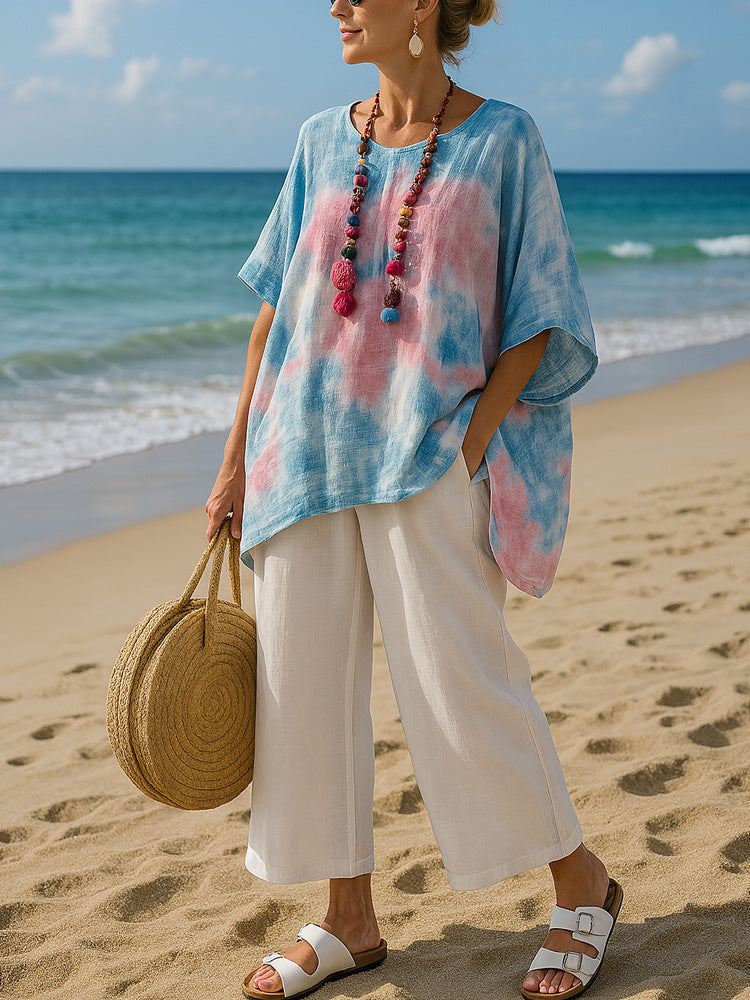 Camila | Lightweight Gradient Asymmetric Tunic Top