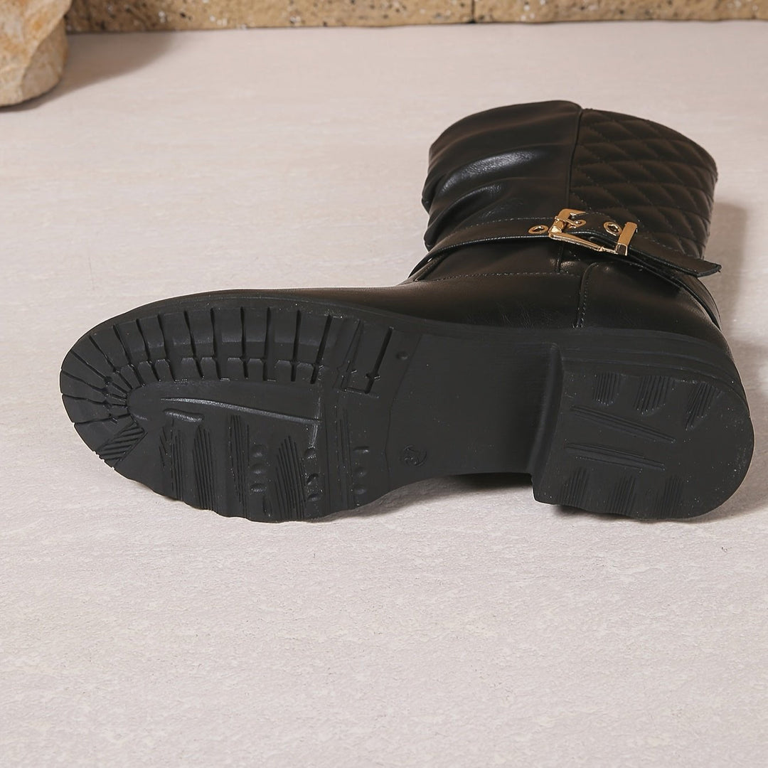 Valerie | Elegant And Buckled Mid Calf Boots