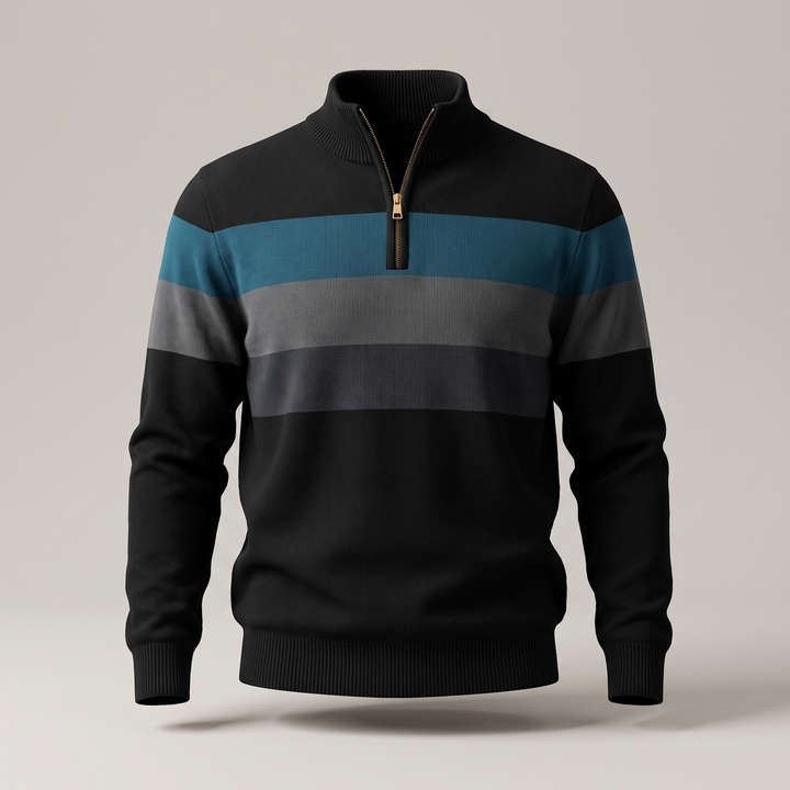 Lorven | Stripe Pullover – Casual Warmth with Quarter-Zip