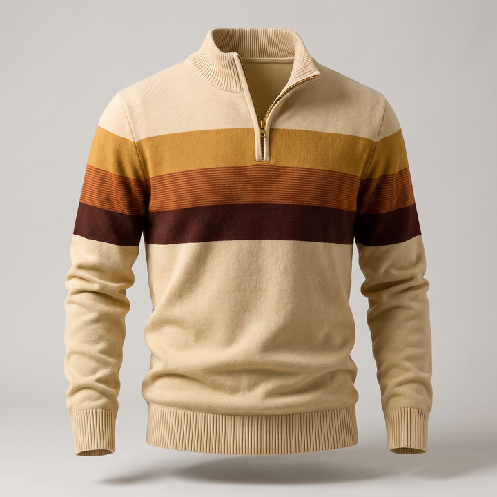 Lorven | Stripe Pullover – Casual Warmth with Quarter-Zip