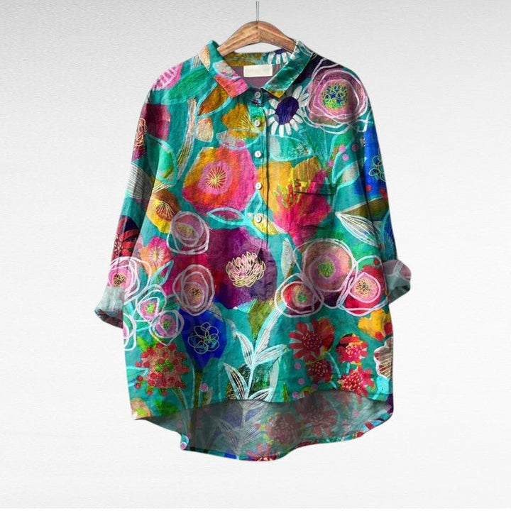 Colleen | Long Sleeve Blouse – Classic Multicolor Style
