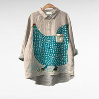 Harper | Playful and Comfortable Chicken Print Blouse