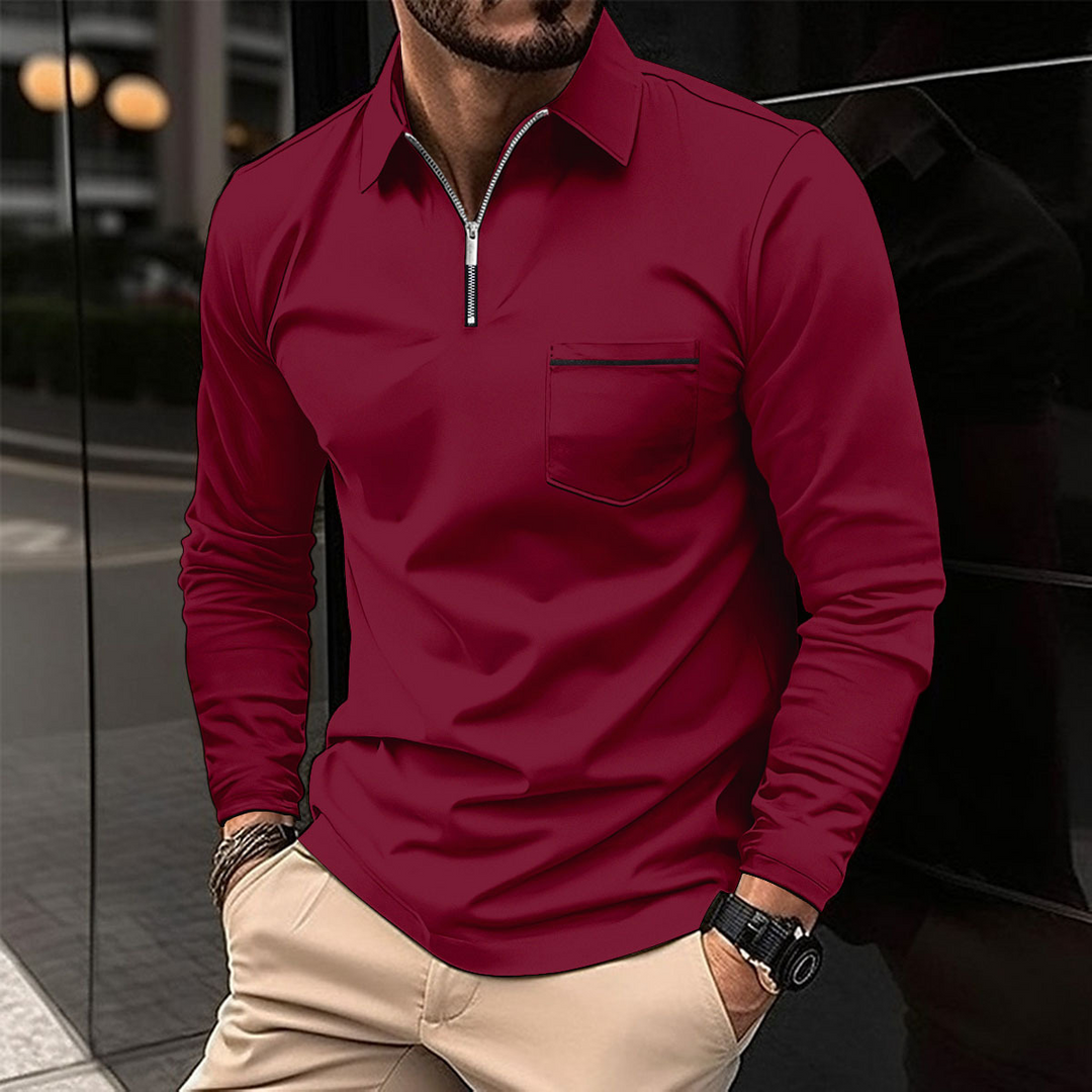 Max | Long Sleeve Polo Shirt with Chest Pocket