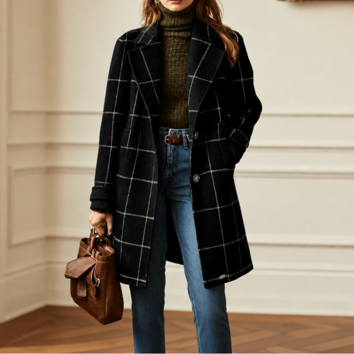 Wearbella | Plaid Oversized Coat – Stylish Checkered Design for Women