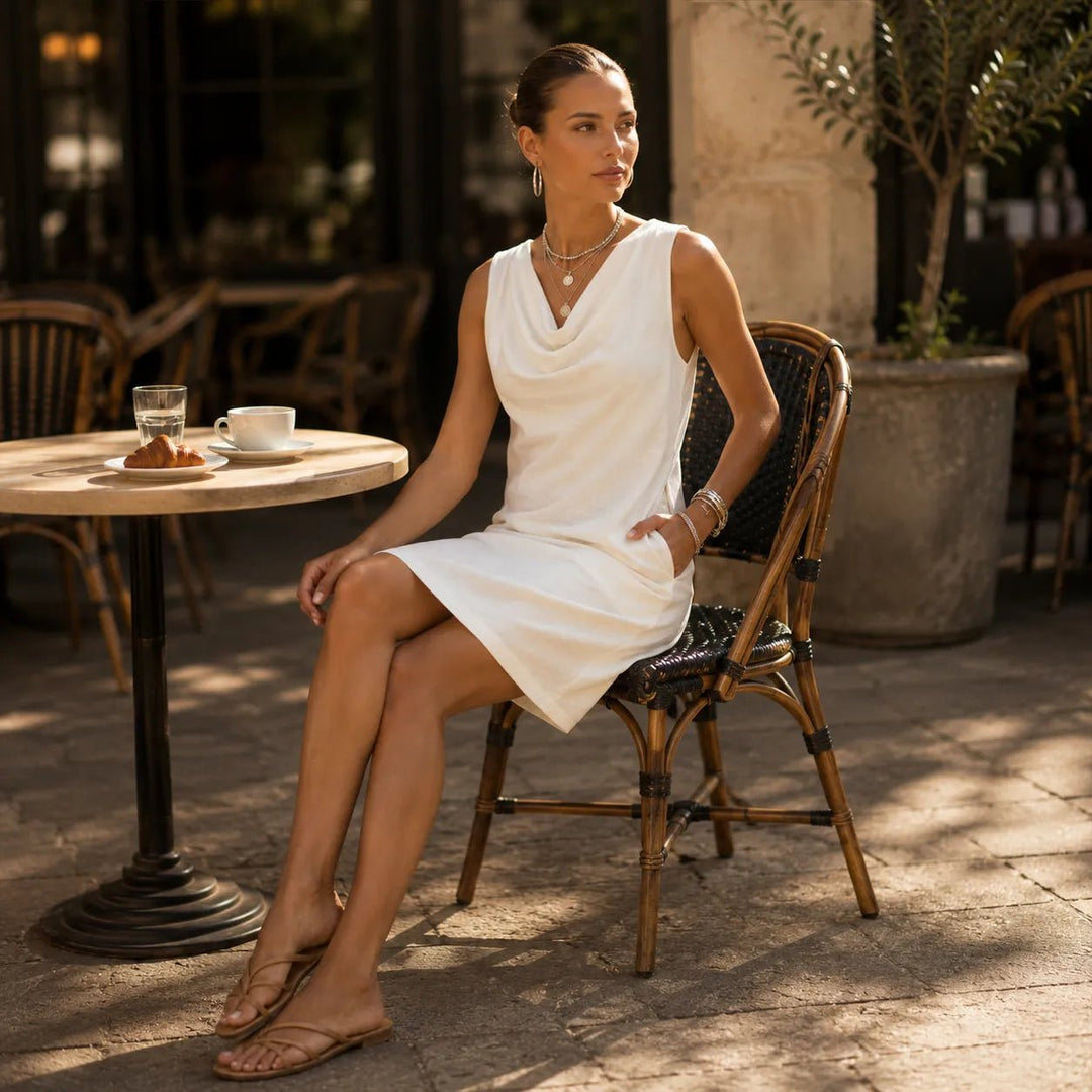 Marella | Cowl Neck Mini Dress – Slim Fit with Pockets for Women