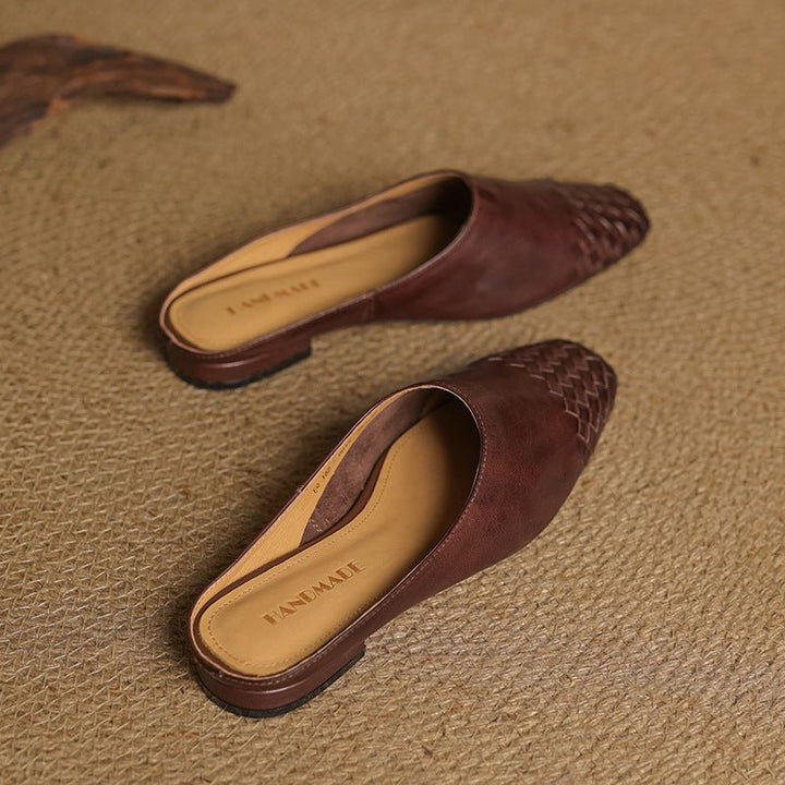 Alice | Mule eleganti e di stile in pelle intrecciata, senza lacci