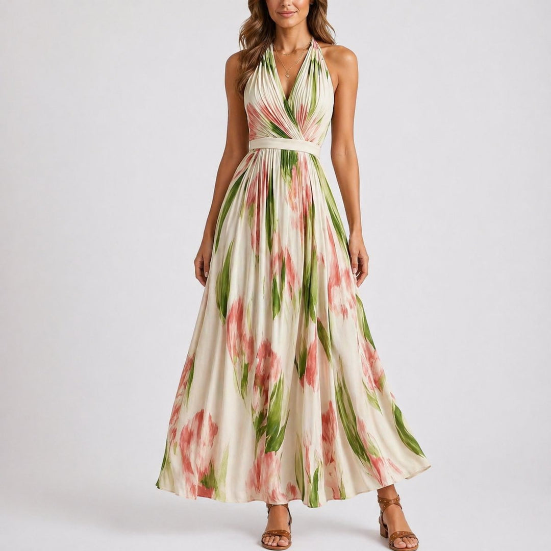 Sophia | Romantic Fall Wedding Watercolour Floral Maxi Dress